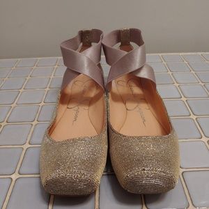 Jessica Simpson W's 8.5 Soft Gold  Ballet Flat